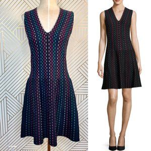 Kate Spade Stripe Sweater Dress In Black Multi